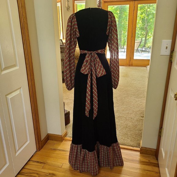 Vintage Jody T Prairie plaid apron maxi dress - Picture 2 of 4